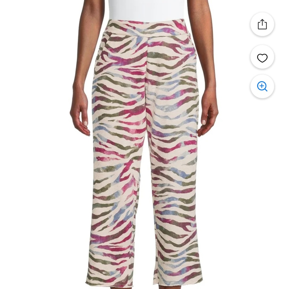 Secret Treasures Pink and Green Zebra Print Pajama Pants